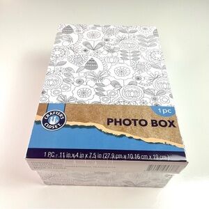 Coloring Box Floral Print Color Your Own Photo Storage Box New Sealed